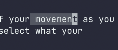 The result of moving using e in helix